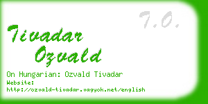 tivadar ozvald business card